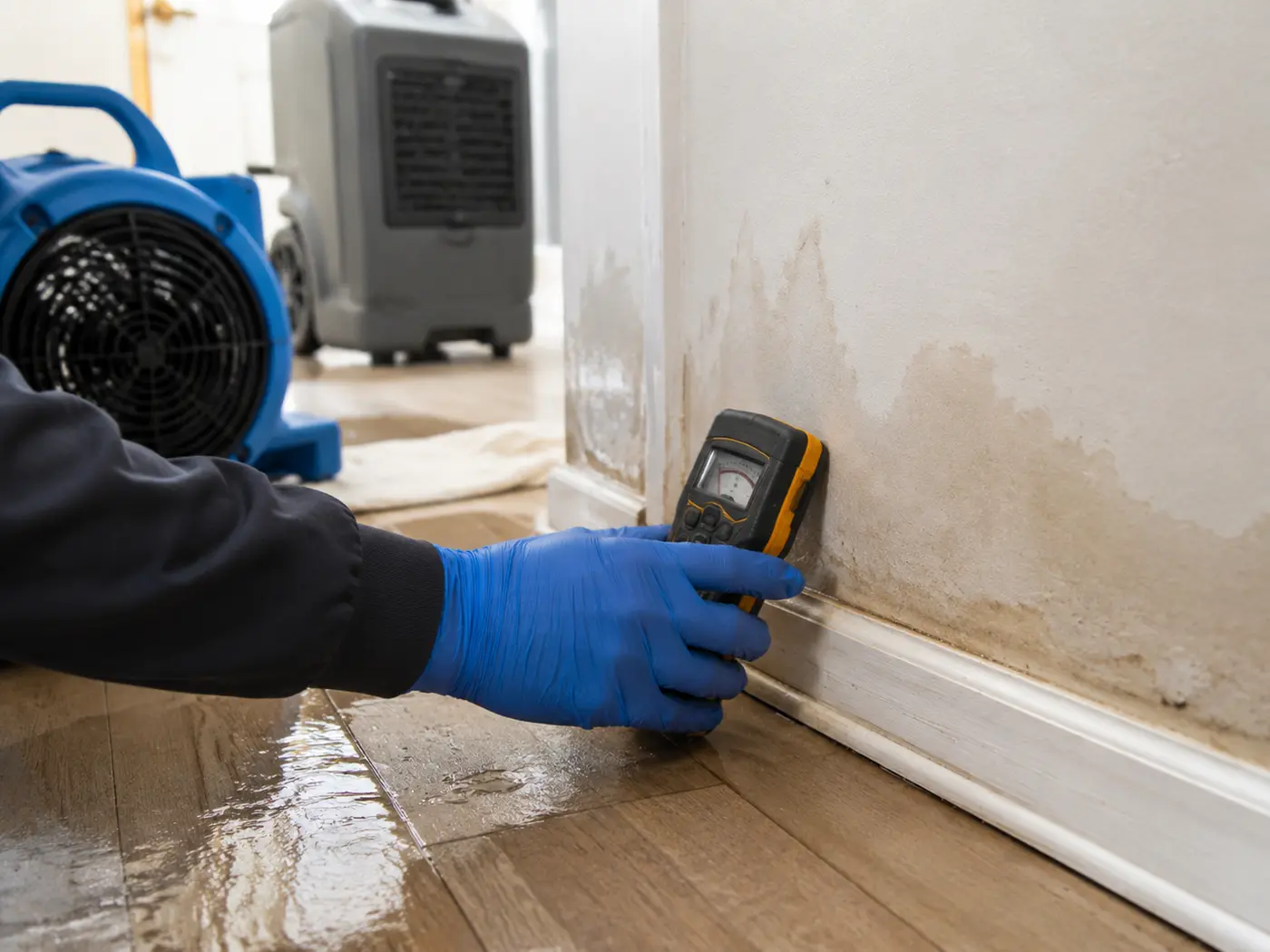 Moisture inspection during water damage restoration